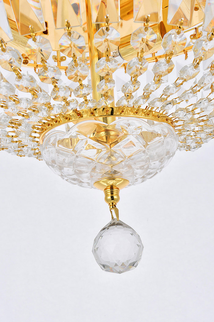 Elegant Flush Mount Light - Gold, L 14" (V2528F14G-RC)
