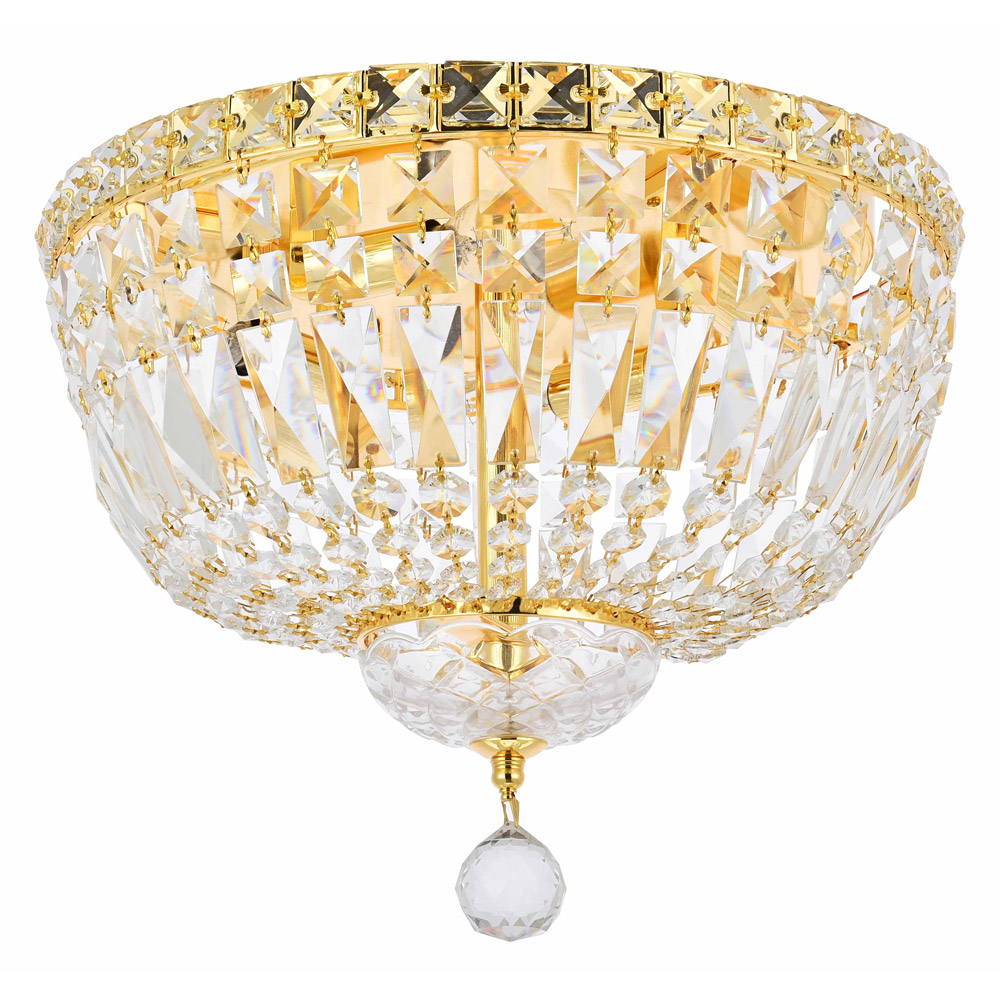 Elegant Flush Mount Light - Gold, L 14" (V2528F14G-RC)