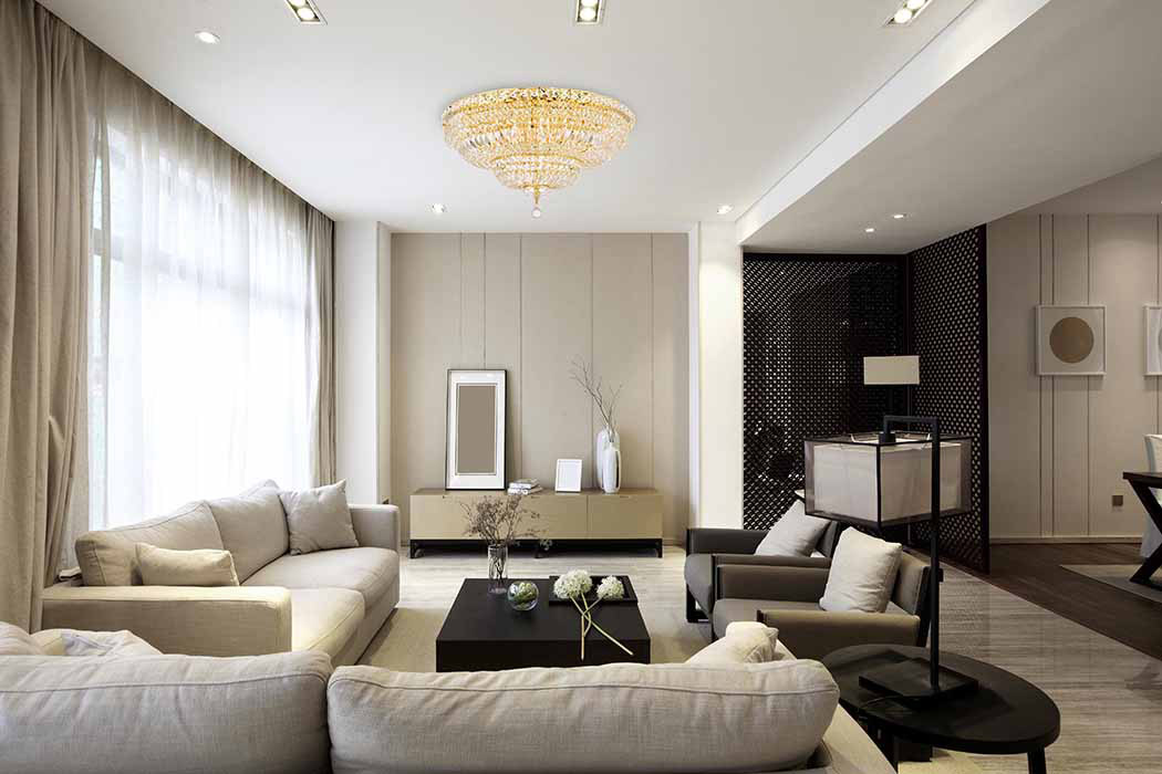 Elegant Flush Mount Light - Gold, L 30" (V2528F30G-RC)