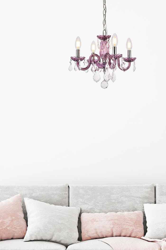 Elegant Pendant Light - Purple (V7804D15PE-RC)