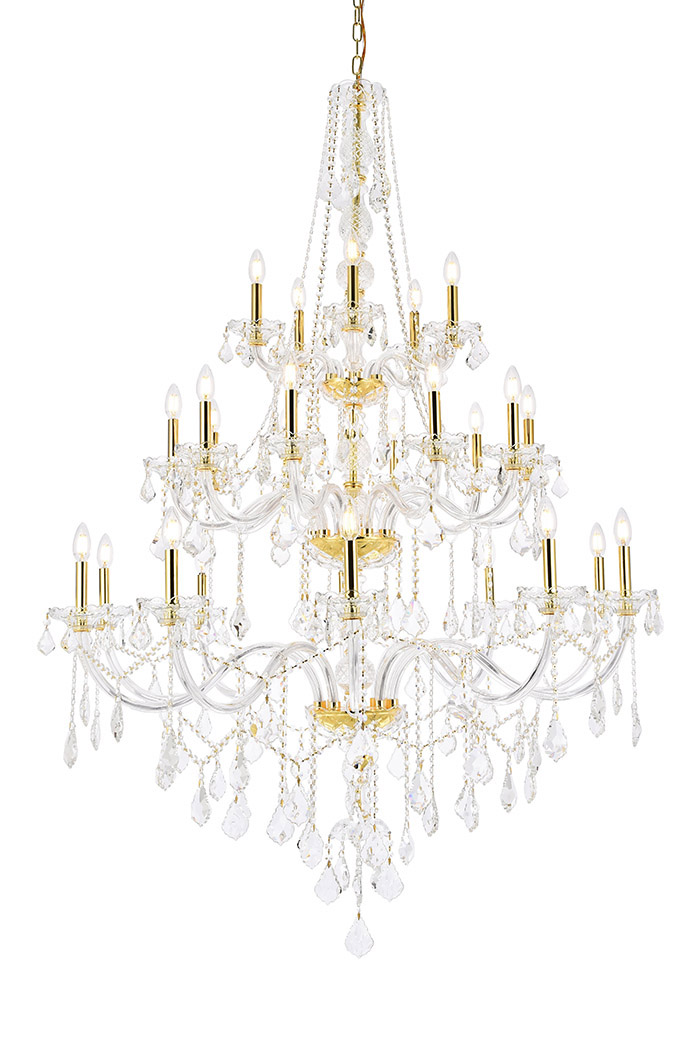 Elegant Chandelier - Gold/RC (V7825G43G-RC)