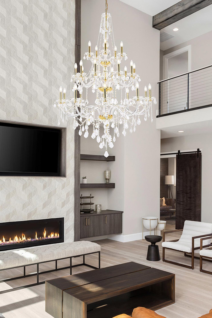 Elegant Chandelier - Gold/RC (V7825G43G-RC)