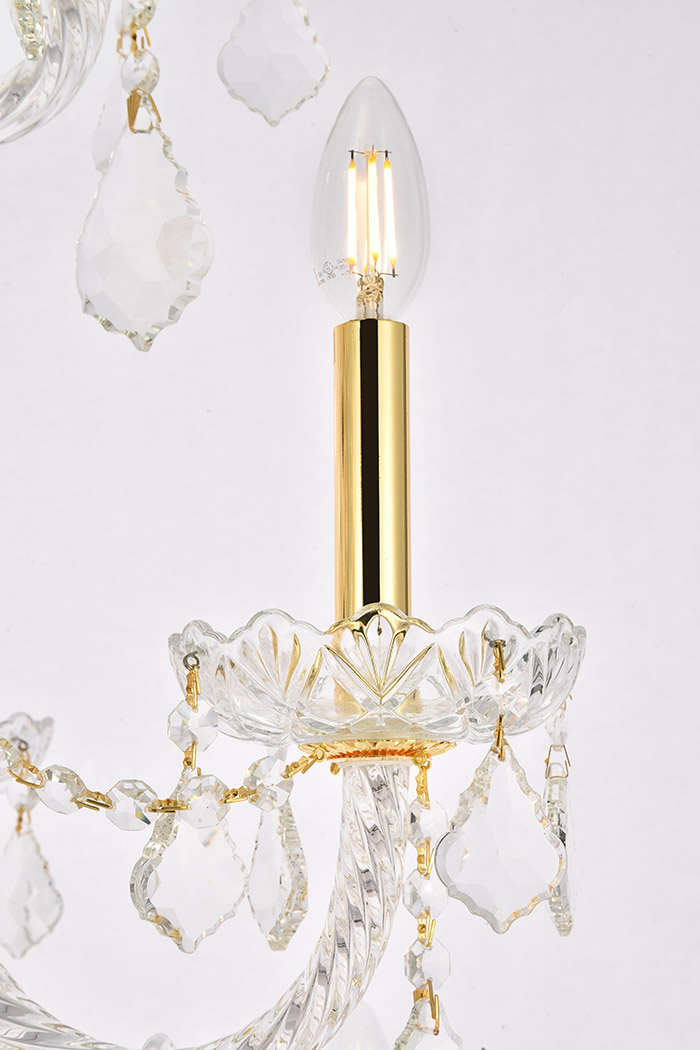 Elegant Chandelier - Gold, L 38" (V7890G38G-RC)