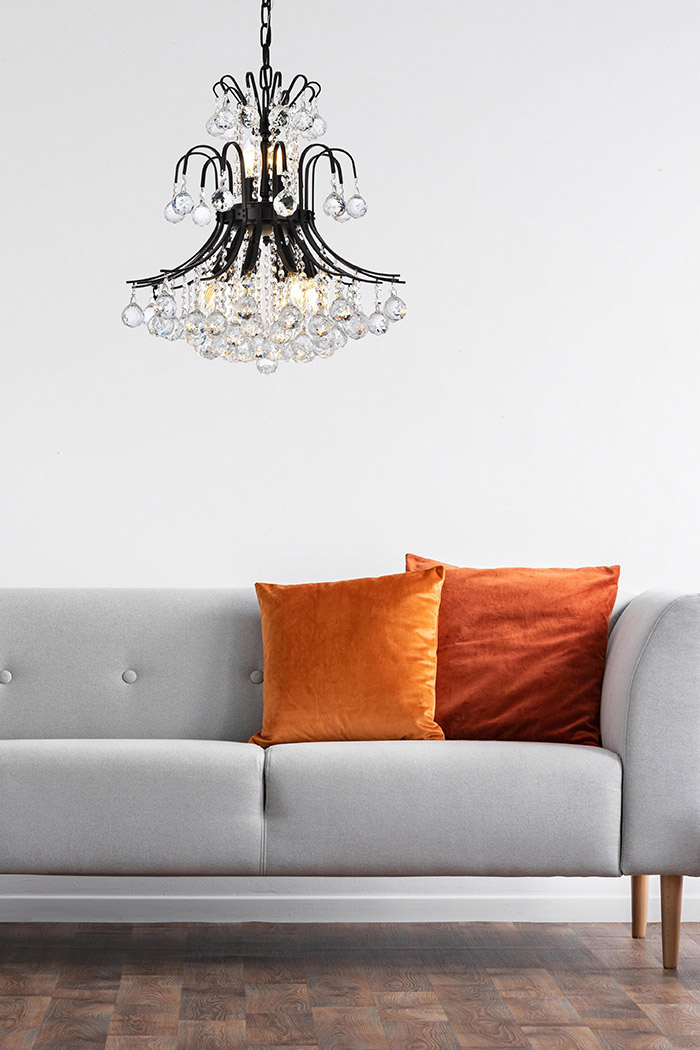 Elegant Pendant Light - Black, L 19" (V8001D19BK-RC)