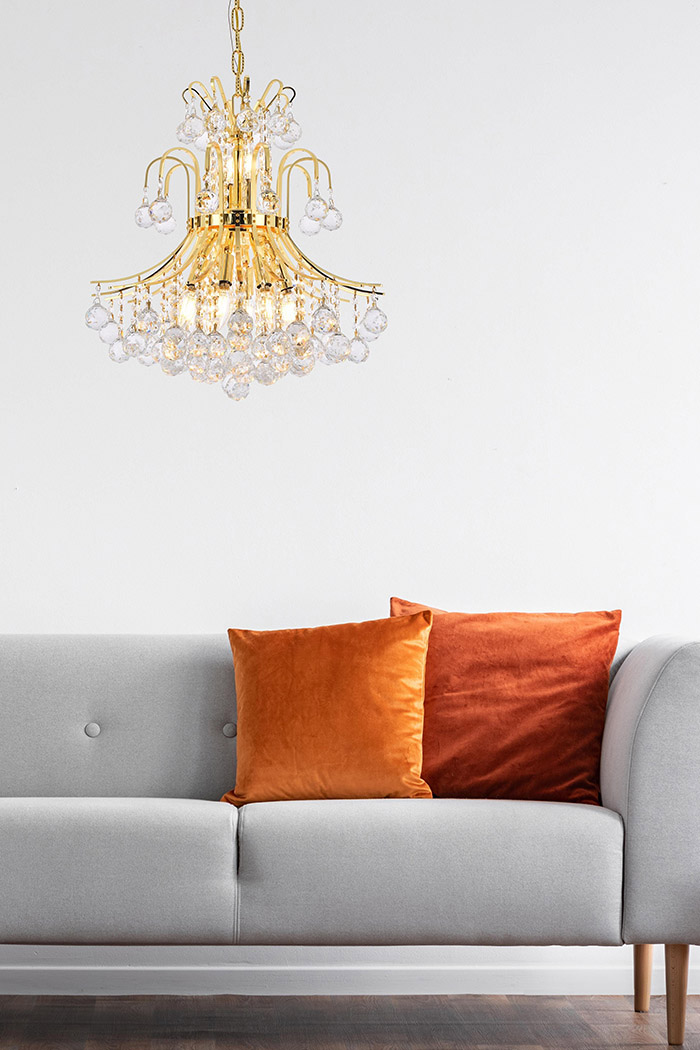 Elegant Pendant Light - Gold, L 19" (V8001D19G-RC)