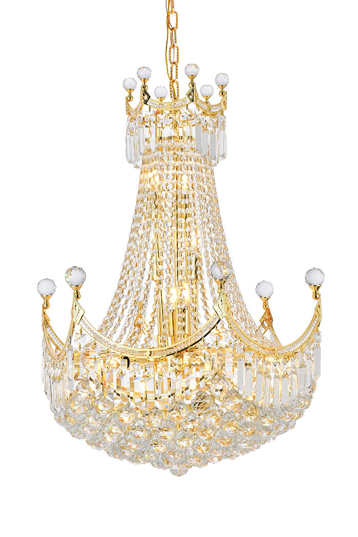 Elegant Chandelier - Gold, L 24" (V8949D24G-RC)
