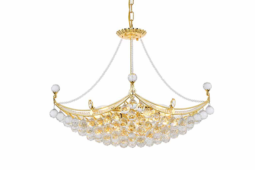 Elegant Chandelier - Gold, L 16" (V9800D28G-RC)