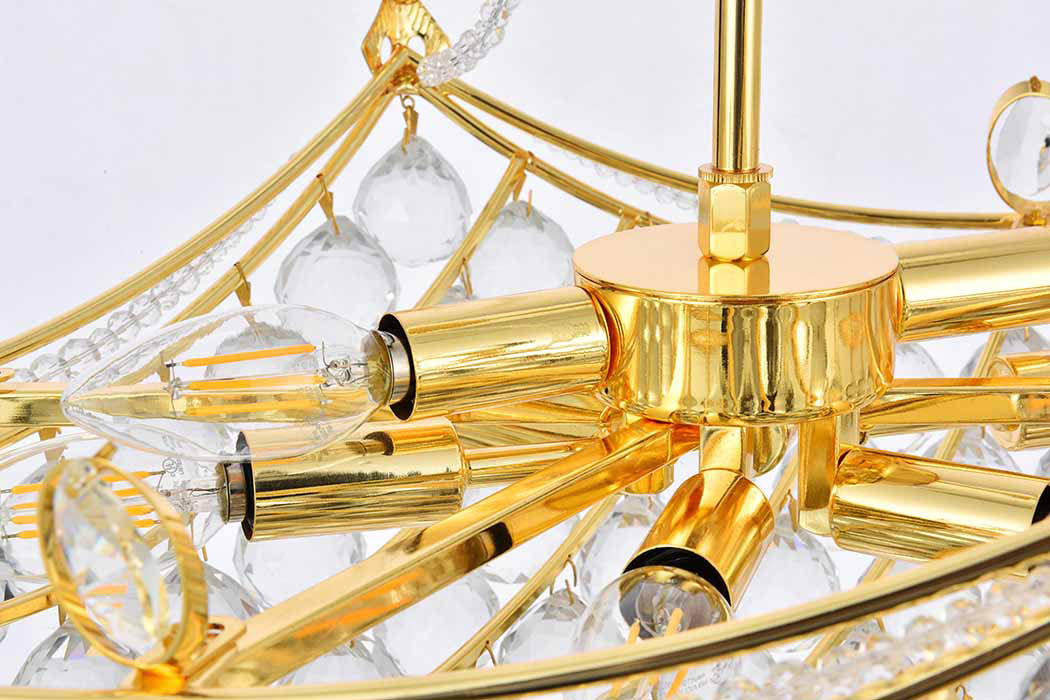 Elegant Chandelier - Gold, L 16" (V9800D28G-RC)