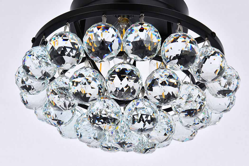 Elegant Flush Mount Light - Black, L 10" (V9805F10BK-RC)