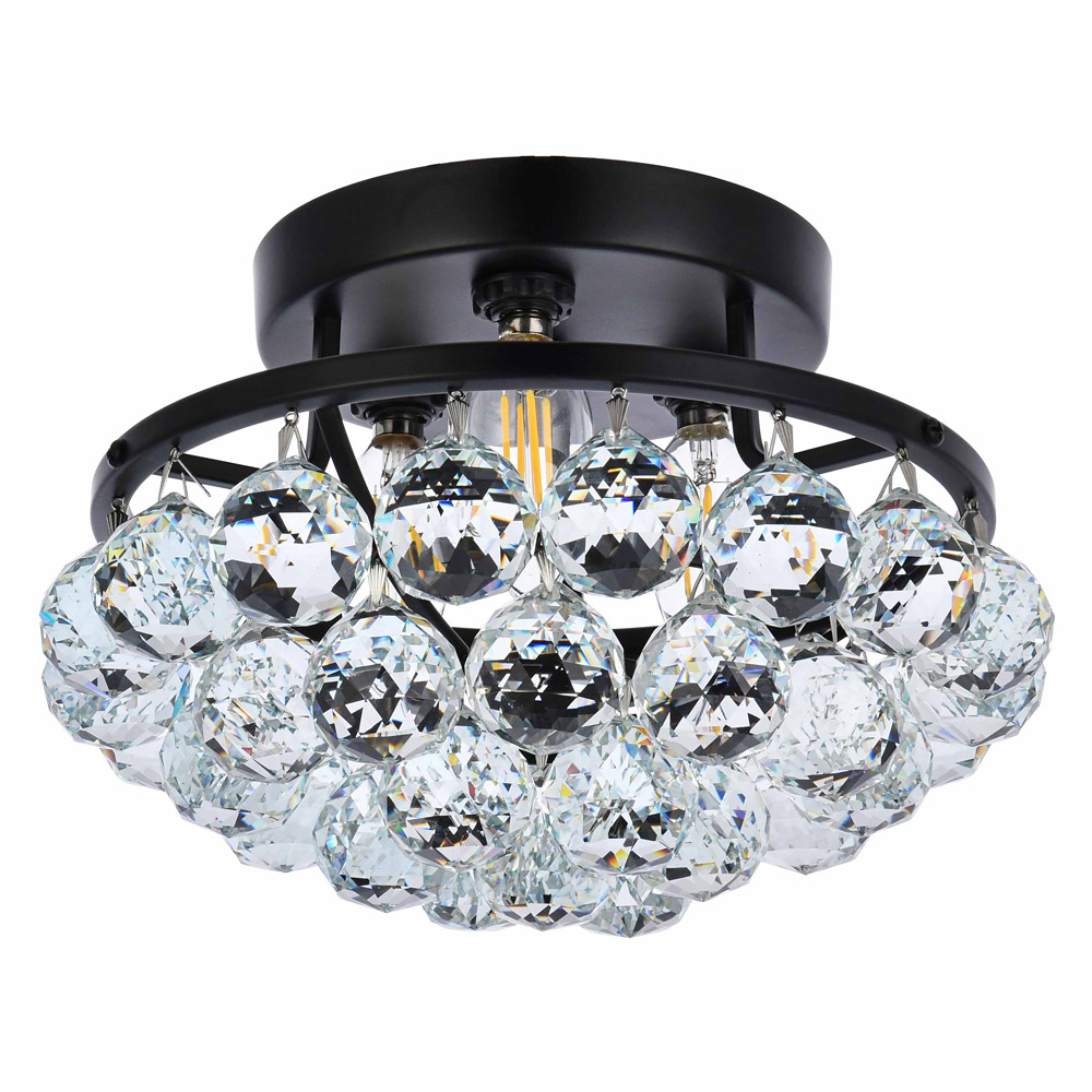 Elegant Flush Mount Light - Black, L 10" (V9805F10BK-RC)