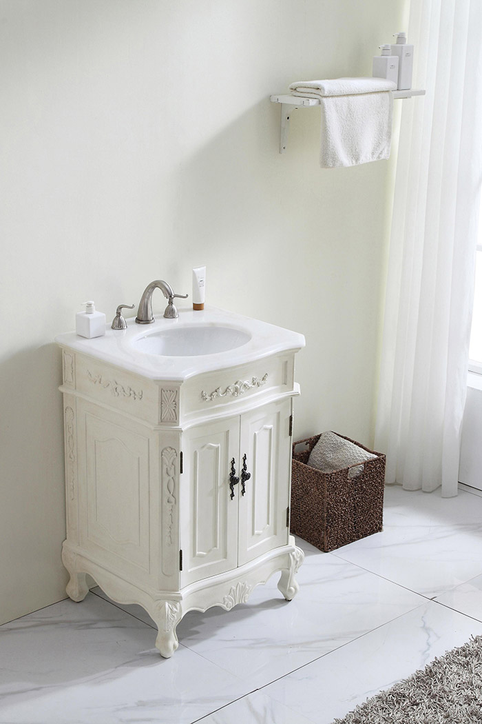 Elegant Vanity Cabinet 2 Door - White, L 24" (VF-1006)