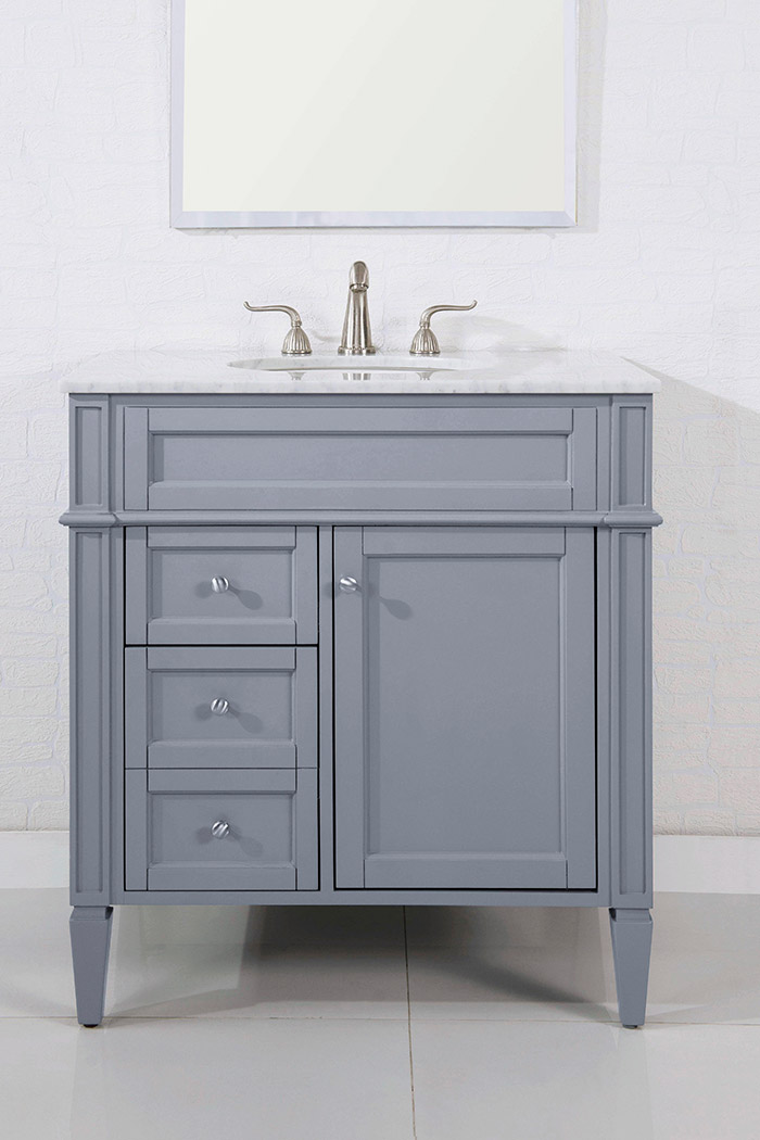 Elegant 32" Single Bathroom Vanity Set - Gray (VF-1025)