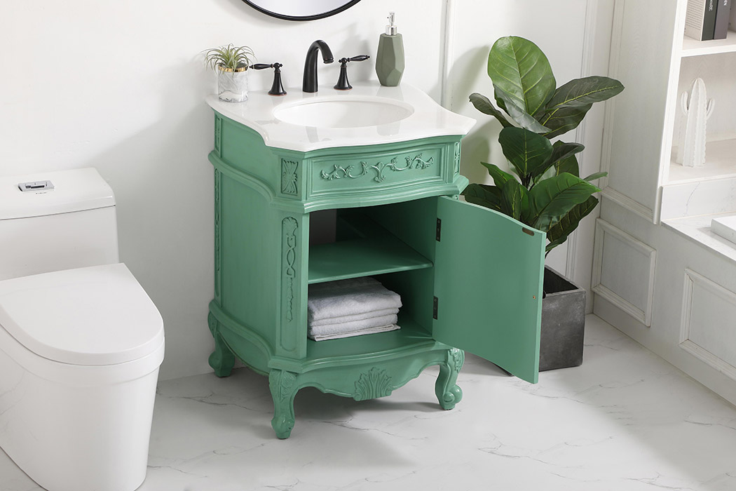 Elegant 24" Single Bathroom Vanity Set - Vintage Mint (VF-1031VM)