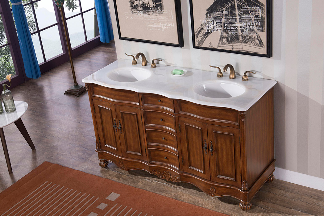 Elegant - Windsor 60" Wide Double Vanity Set (VF-1048)