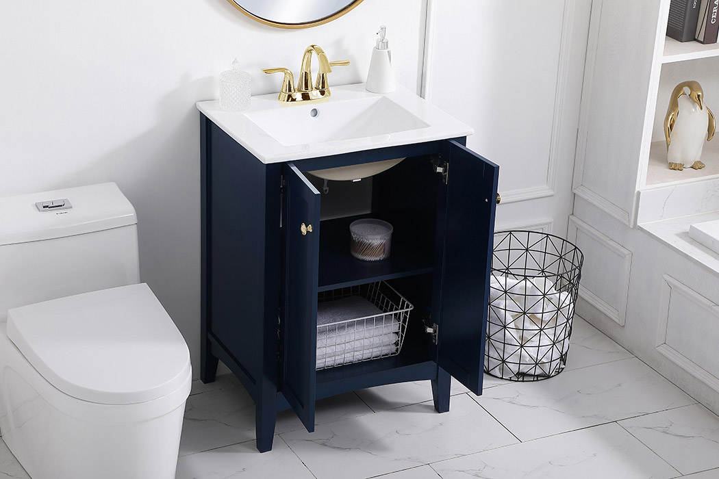 Elegant Mod 24" Free Standing Single Bathroom Vanity Set - Blue (VF-2003BL)