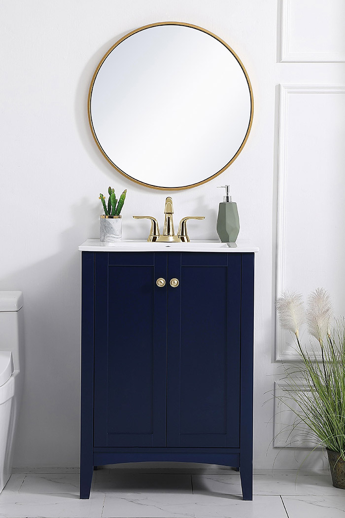 Elegant Mod 24" Free Standing Single Bathroom Vanity Set - Blue (VF-2003BL)