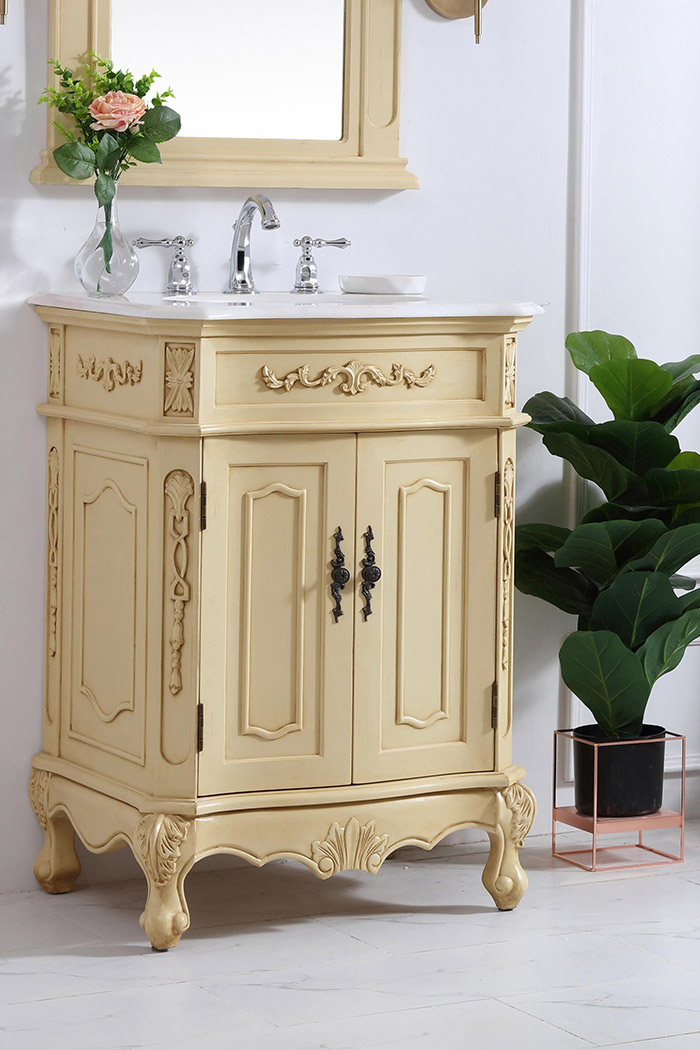 Elegant Danville Vanity Sink Set - Light Antique Beige, L 24" (VF10124LT)