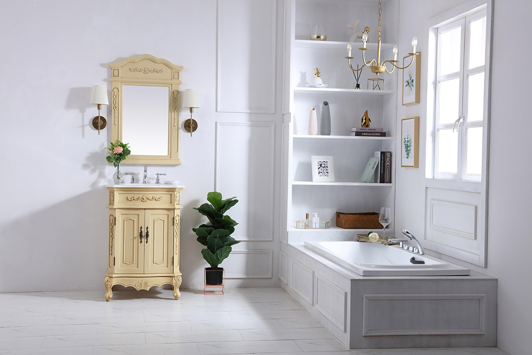 Elegant Danville Vanity Sink Set - Light Antique Beige, L 24" (VF10124LT)