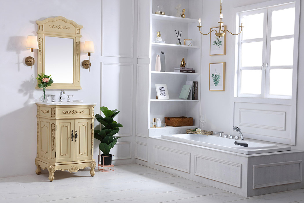 Elegant Danville Vanity Sink Set - Light Antique Beige, L 24" (VF10124LT)