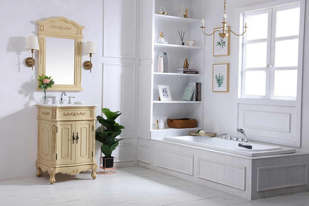 Elegant Danville Vanity Sink Set - Light Antique Beige, L 24" (VF10124LT)