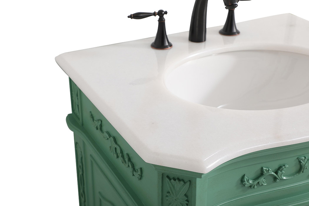 Elegant Danville Vanity Sink Set - Vintage Mint, L 27" (VF10127VM)