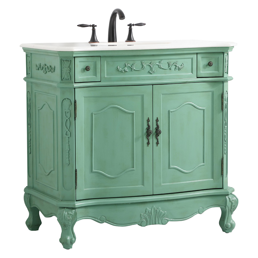 Elegant Danville Vanity Sink Set - Vintage Mint, L 36" (VF10136VM)