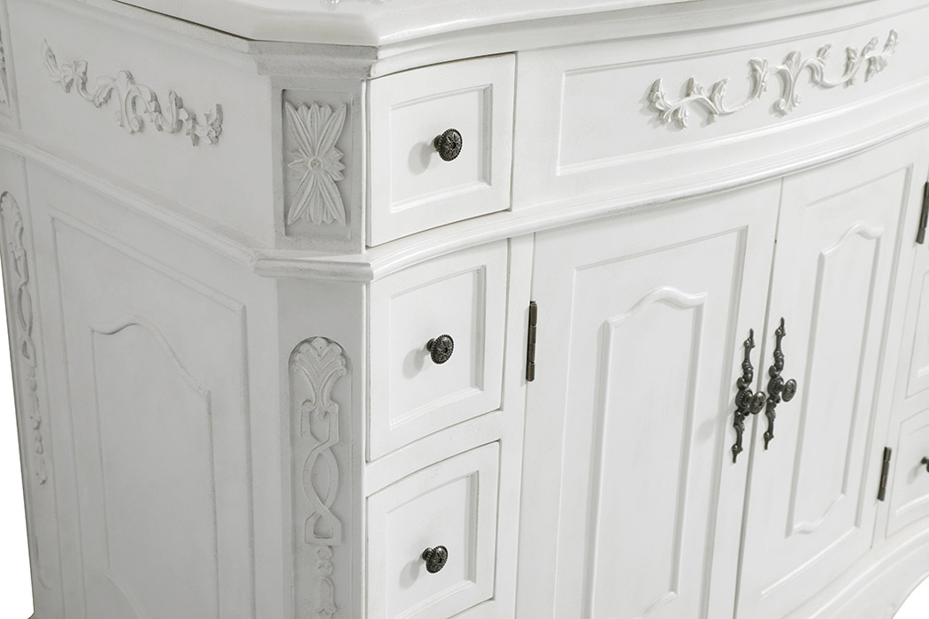 Elegant Danville Wide Vanity Set - Antique White, L 42" (VF10142AW)