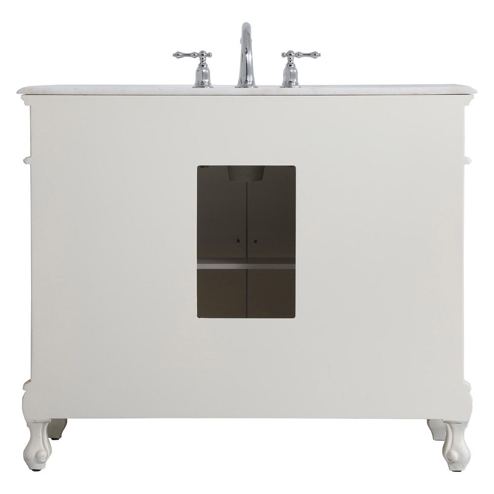 Elegant Danville Wide Vanity Set - Antique White, L 42" (VF10142AW)