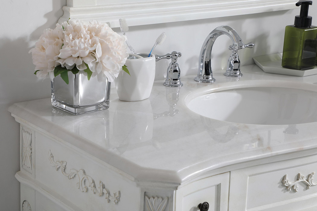 Elegant Danville Wide Vanity Set - Antique White, L 42" (VF10142AW)