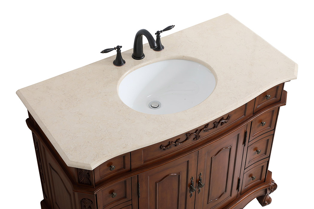 Elegant Danville Wide Vanity Set - Teak, L 42" (VF10142TK)