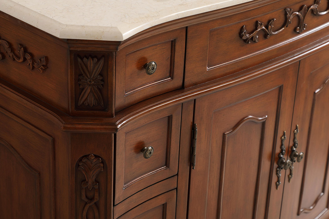 Elegant Danville Wide Vanity Set - Teak, L 42" (VF10142TK)