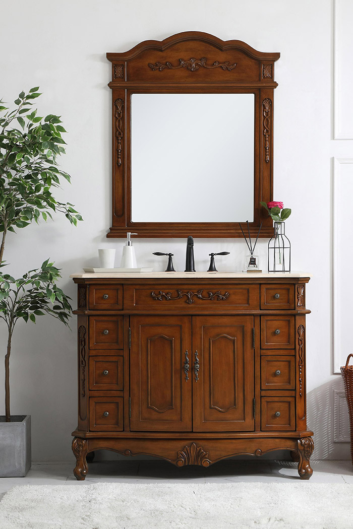 Elegant Danville Wide Vanity Set - Teak, L 42" (VF10142TK)
