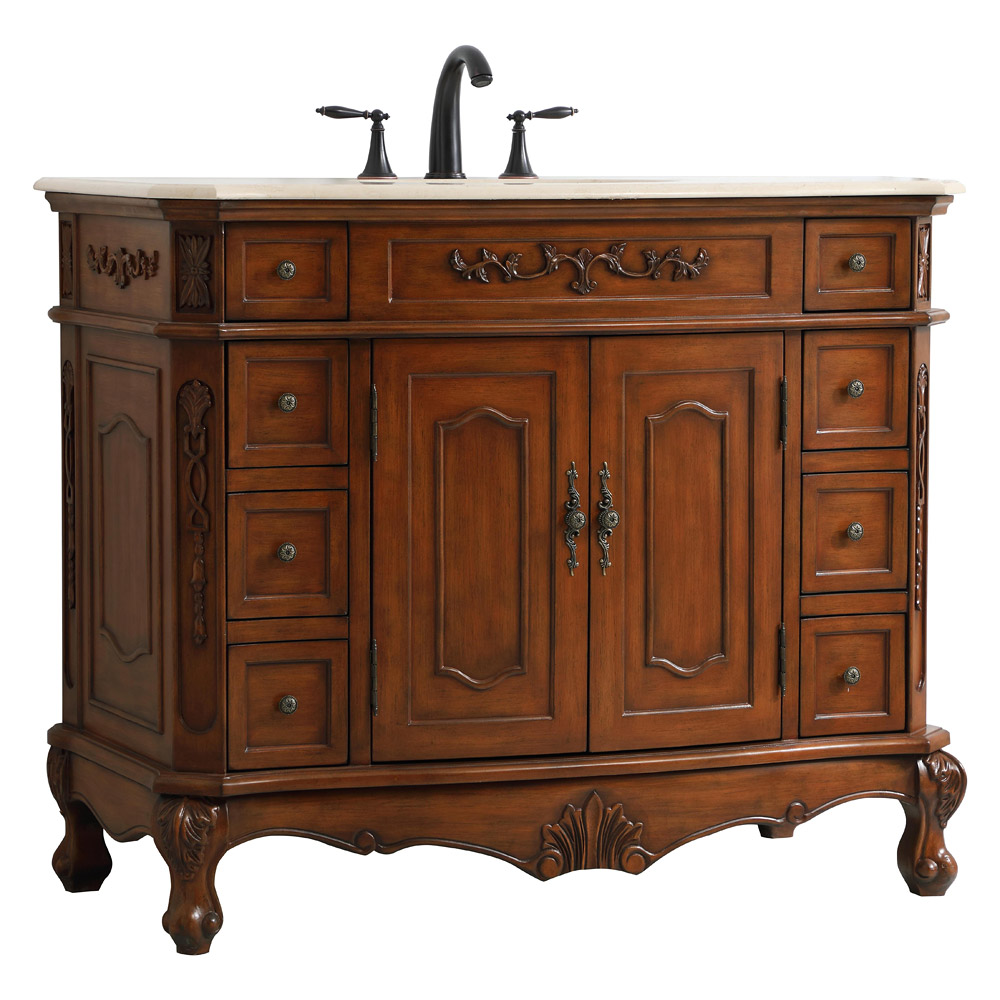 Elegant Danville Wide Vanity Set - Teak, L 42" (VF10142TK)