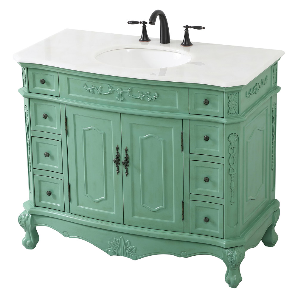Elegant Danville Wide Vanity Set - Vintage Mint, L 42" (VF10142VM)