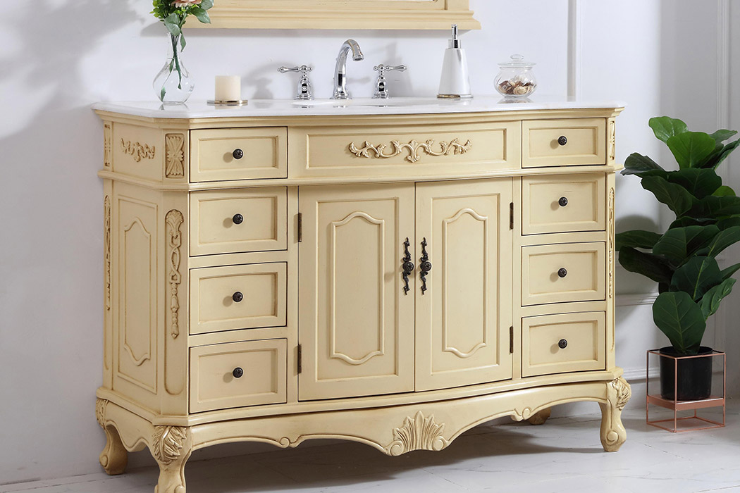 Elegant Danville Wide Vanity Set - Light Antique Beige, L 48" (VF10148LT)