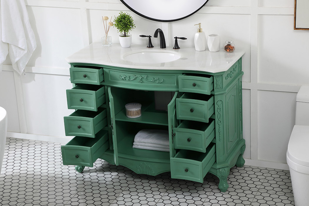 Elegant Danville Wide Vanity Set - Vintage Mint, L 48" (VF10148VM)