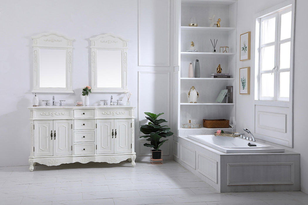 Elegant Danville Double Vanity Sink Set - Antique White (VF10160DAW)