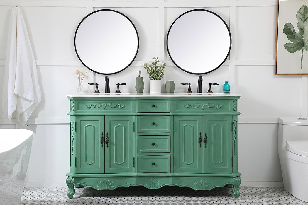 Elegant Danville Double Vanity Sink Set - Vintage Mint (VF10160DVM)