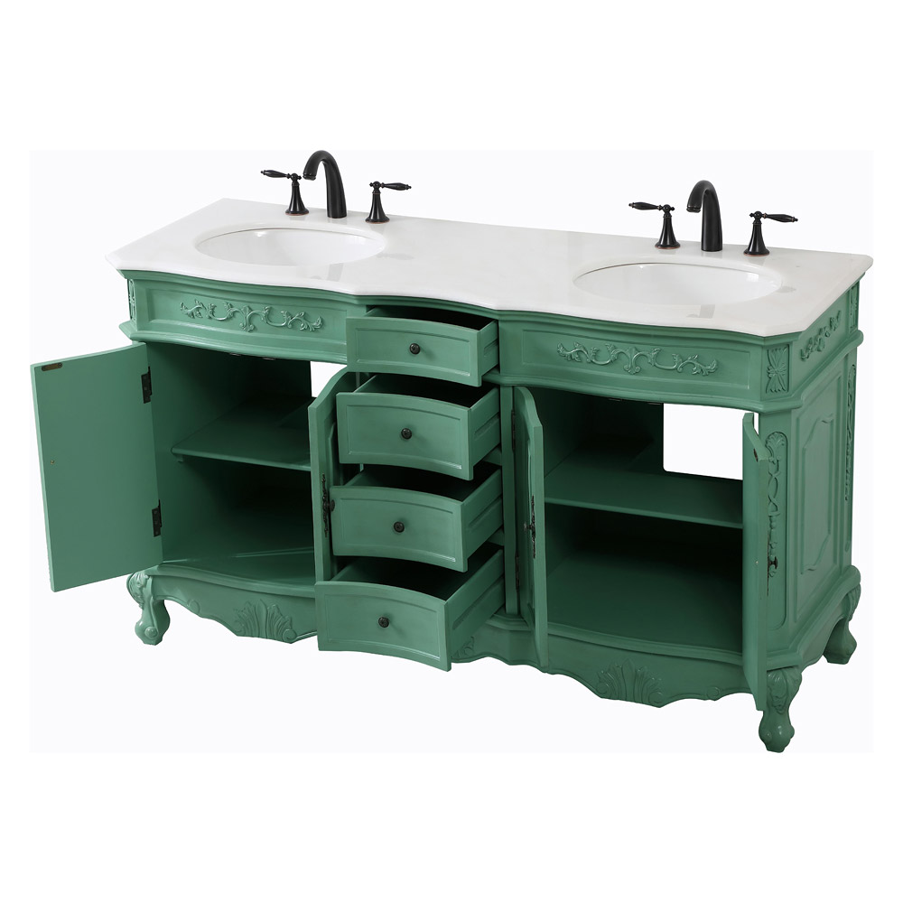 Elegant Danville Double Vanity Sink Set - Vintage Mint (VF10160DVM)