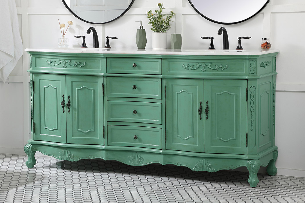 Elegant Danville Double Vanity Sink Set - Vintage Mint (VF10172DVM)