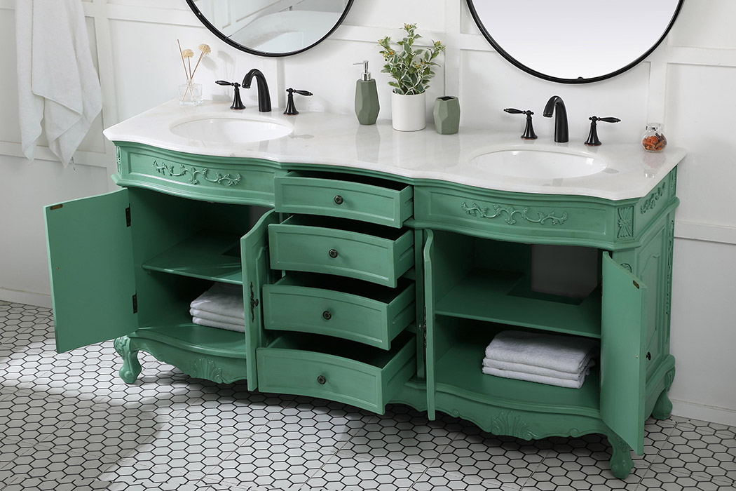 Elegant Danville Double Vanity Sink Set - Vintage Mint (VF10172DVM)