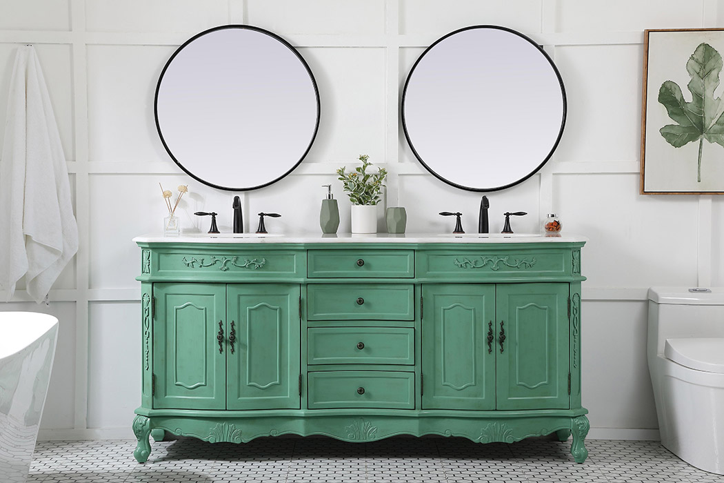 Elegant Danville Double Vanity Sink Set - Vintage Mint (VF10172DVM)