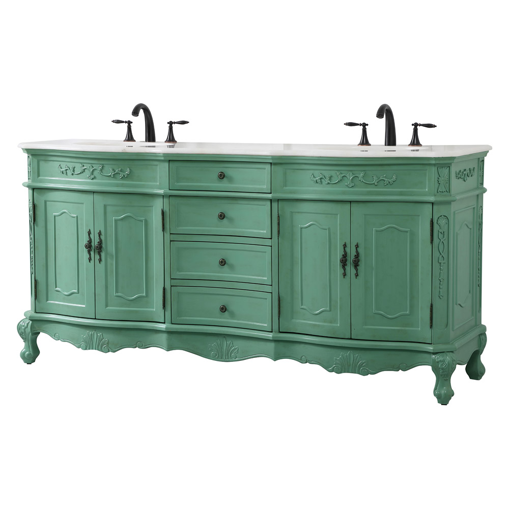 Elegant Danville Double Vanity Sink Set - Vintage Mint (VF10172DVM)