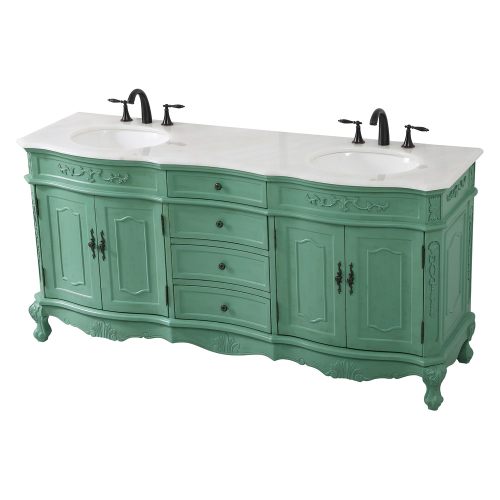 Elegant Danville Double Vanity Sink Set - Vintage Mint (VF10172DVM)