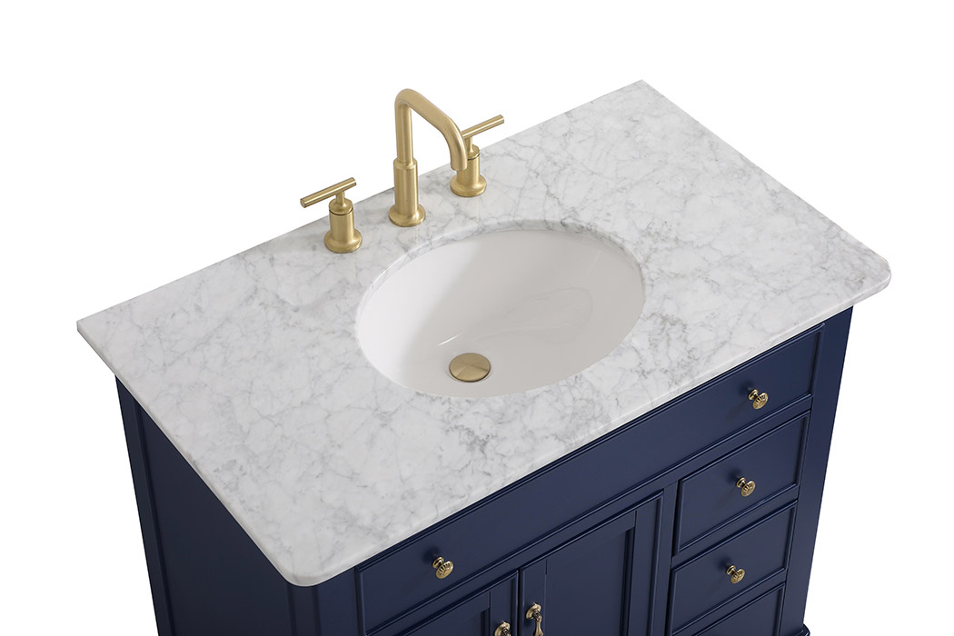 Elegant Otto Single Bathroom Vanity Set - Blue, L 36" (VF12336BL)