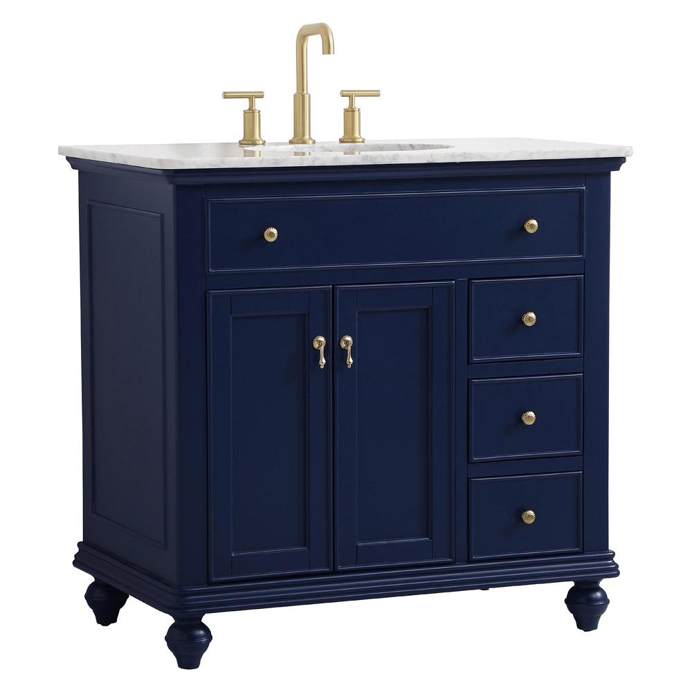 Elegant Otto Single Bathroom Vanity Set - Blue, L 36" (VF12336BL)