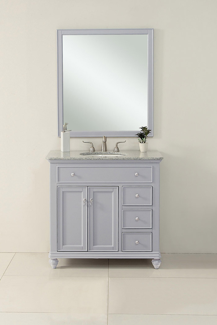 Elegant Otto Single Bathroom Vanity Set - Gray, L 36" (VF12336GR)