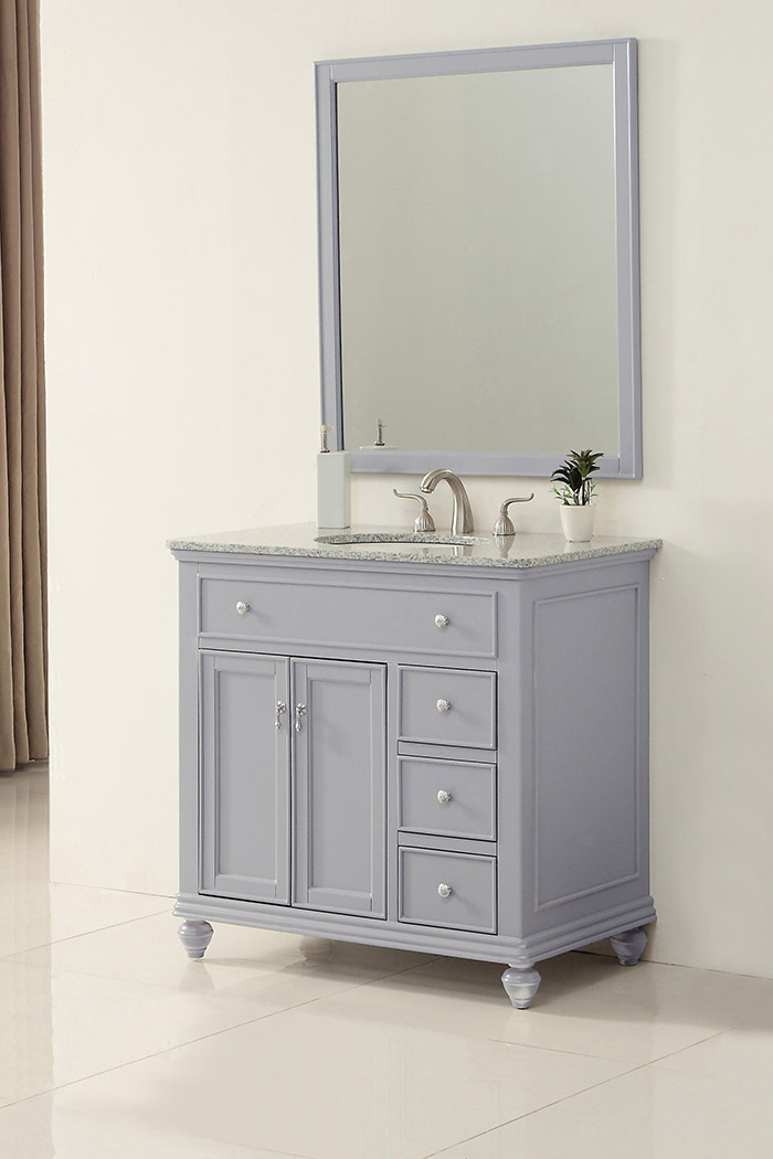Elegant Otto Single Bathroom Vanity Set - Gray, L 36" (VF12336GR)