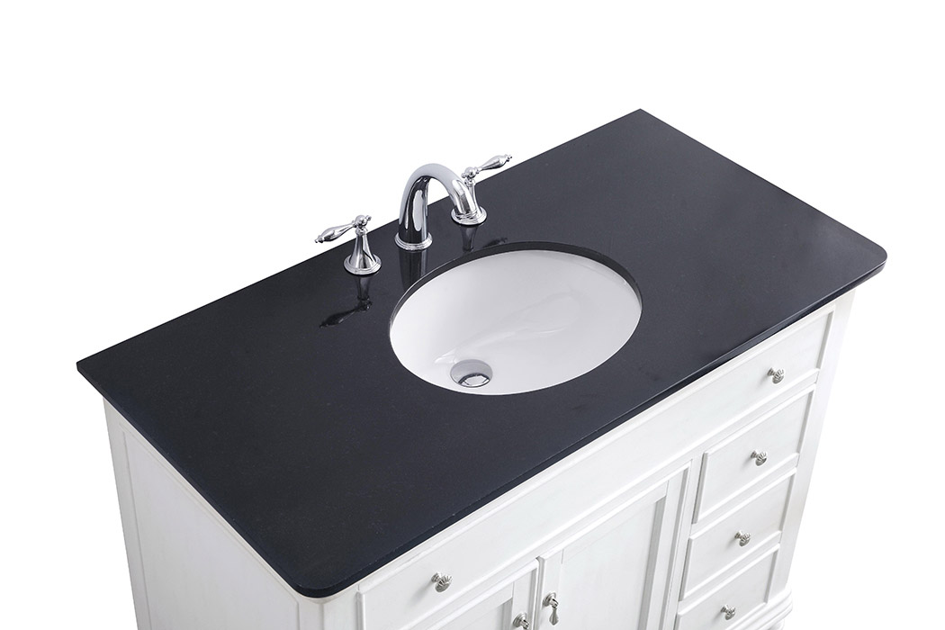 Elegant Otto Single Bathroom Vanity Set - Antique White, L 42" (VF12342AW)