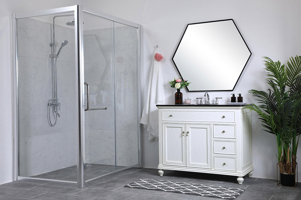 Elegant Otto Single Bathroom Vanity Set - Antique White, L 42" (VF12342AW)